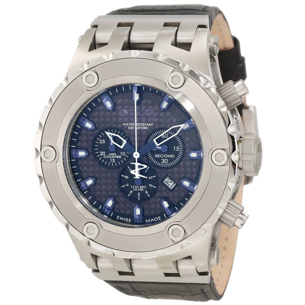 Invicta Men's 10074 Reserve Subaqua Chronograph Black Carbon Fiber Dial