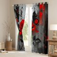 thumbnail image 3 of Rideaux de la Saint-Valentin pour Enfants, Rideaux de Jardin Romantique avec Roses Rouges et Papillons, Traitement de Fenêtre Vintage Noir Gris Hippie Graffiti Bloque 30 %-50 % de la Lumière, Œillets en Haut 2 Panneaux, 42wx90l, 3 of 6