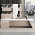 thumbnail image 3 of Drawers L Shaped Office Desk Standing Monitor Storage Reception Computer Desks Executive Luxury Mesa Escritorio Modern Furniture My Lux Decor Round, 3 of 25