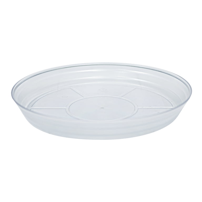 (3 pack) Better Homes & Gardens Vinyl Translucent Round Resin Saucer,  16-inch, Indoor & Outdoor Use