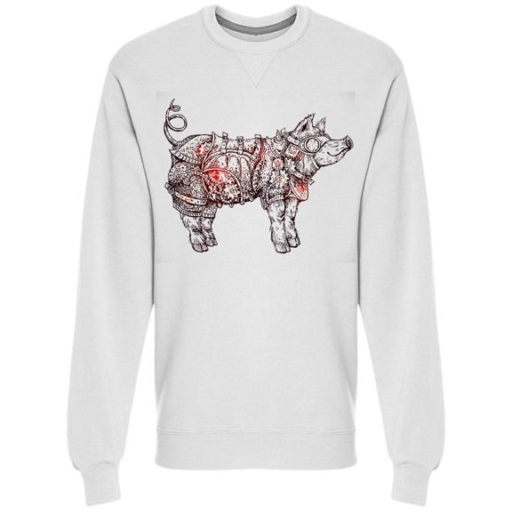 Hand Drawn Steampunk Pig Sketch Sweatshirt Men's -Image by Shutterstock