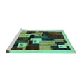 thumbnail image 2 of Ahgly Company Machine Washable Indoor Rectangle Abstract Turquoise Blue Contemporary Area Rugs, 4' x 6', 2 of 4