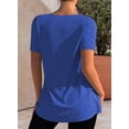 thumbnail image 4 of Asyoly Womens Tops Summer Short Sleeve Square Neck Blouse Casual Tunic Tops Loose Fit T Shirts, 4 of 5