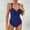 Blue, variant on hoksml One Piece Swimsuit for Girls,Fashion Casual Women's Fold Conservative One-Pice Bandage Solid Color Sexy Swimsuit