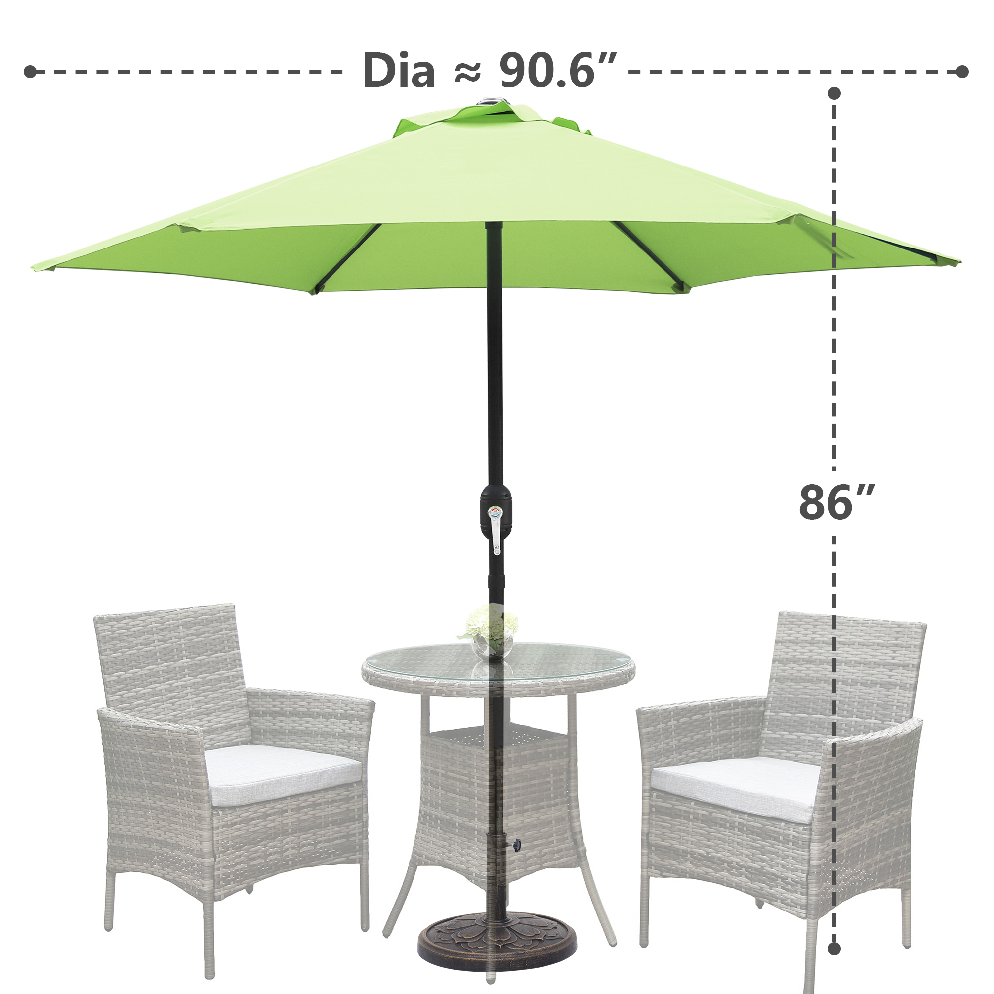 Abble 7.5ft Patio Umbrella with Crank Handle photo 7