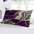 thumbnail image 5 of Purple Marble Throw Pillow Cover 20 x 26 Inch Decorative Pillow Cover Grey Gold Texture Vintage Farmhouse Art Lumbar Pillowcase Seasonal Rectangle Cushion Case for Couch Sofa Bed Living Room, 5 of 7