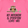 thumbnail image 4 of Inktastic My Meemaw and Peepaw Love Me Grandchild Owl Girls Baby T-Shirt, 4 of 5