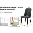 thumbnail image 6 of JERFIT Modern PU Leather Dining Chairs Set of 6, Upholstered Side Chairs with Black Metal Legs for Kitchen Restaurant Dining Room, 6 of 10