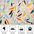Abstract Minimalist Leaves Area Rugs, Multicolor Botanical Carpet ...