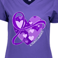 thumbnail image 4 of Inktastic Alzheimers Awareness Purple Ribbon Around Heart Women's V-Neck T-Shirt, 4 of 5