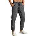 thumbnail image 4 of Men's Elastic Drawstring Cuffed Joggers Breathable Lightweight Athletic Trousers Deep Side Pockets Soft Fit for Gym Workouts Daily Training Dark Gray M, 4 of 9