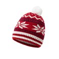 thumbnail image 2 of SYMOID Womens Winter Knit Beanie Red Snowflake Jacquard Pom Pom Christmas Hats,Size Free Size, 2 of 4