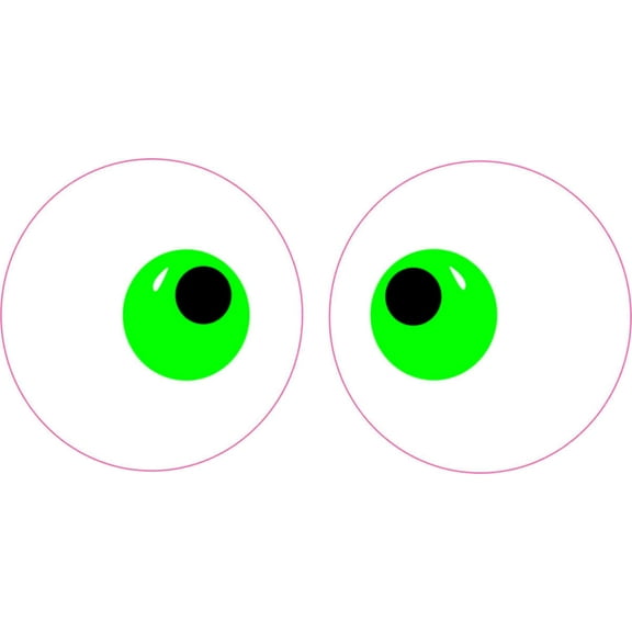 4in x 2in Funny Green Eyes Sticker Vinyl Vehicle Bumper Stickers Cup Decal