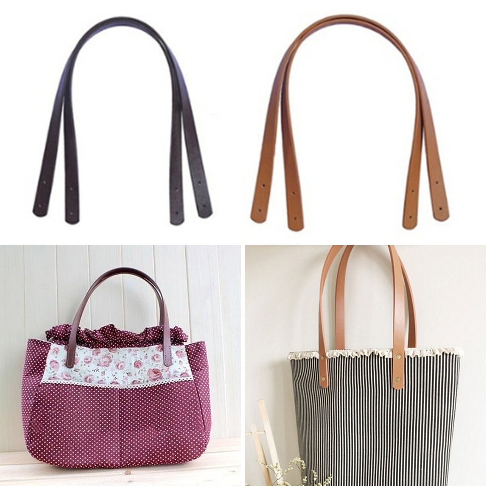 1Pair Leather Bag Handles Leather Fabric Shoulder Bag Strap DIY Handbag  Belt Handle Women Girl Handbags Accessories (Color : E Size : 60cm)