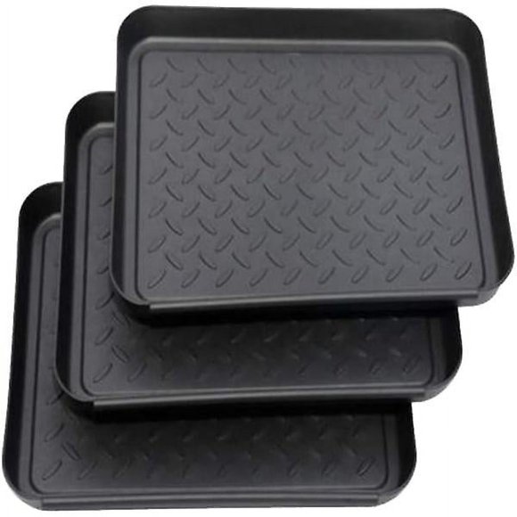 Set of 3 shoe racks, plastic drip tray for shoes, small shoe mat, drip mat, shelf, shoe tray, drip tray, 35x27x3 cm