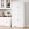 thumbnail image 3 of Homfa 71'' Freestanding Pantry Cabinet with 4 Doors, Modern White Storage Cabinet for Dining Room Living Room, 3 of 7