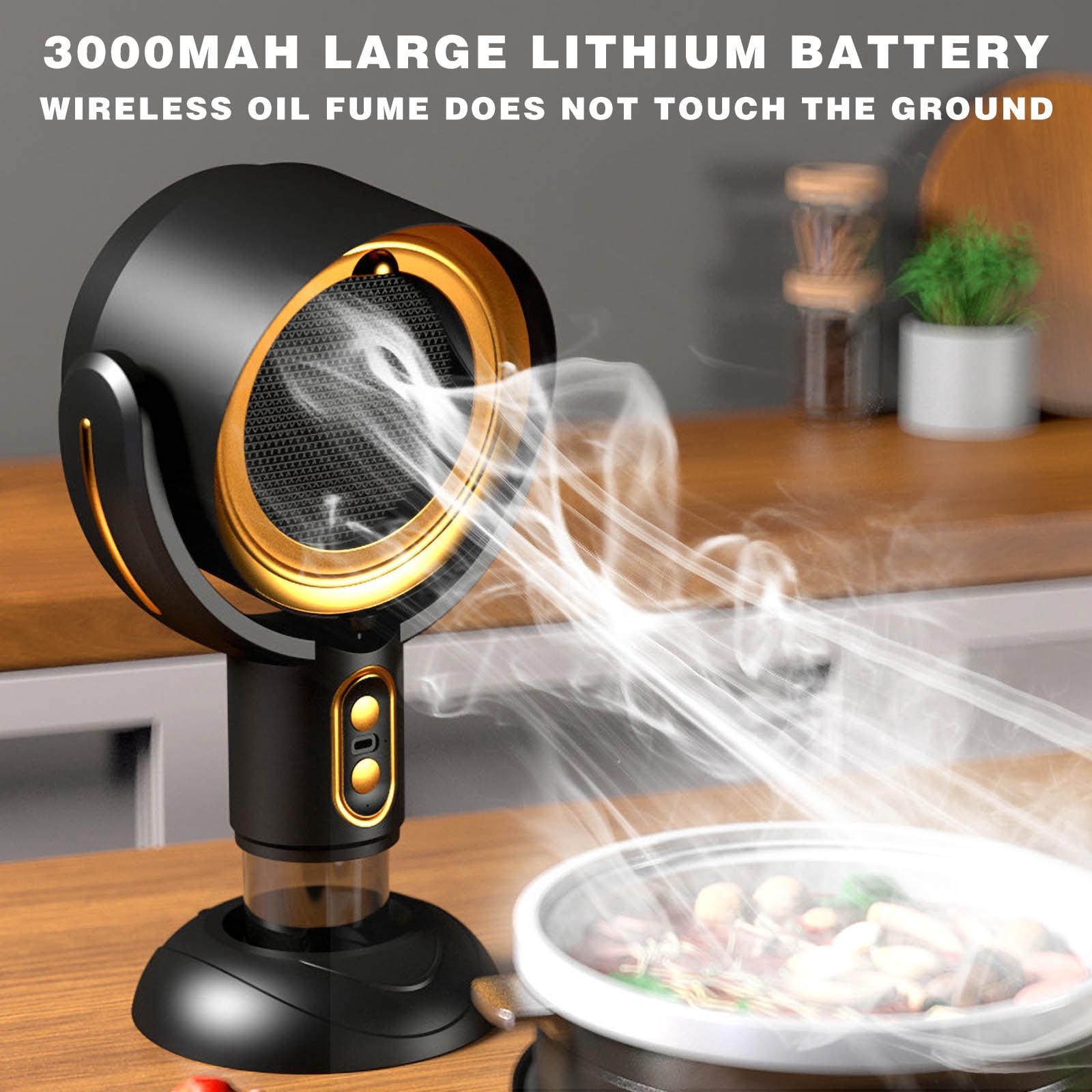 PBAZIH Portable Desktop Range Hood with High Suction Power, Non-Perforated Design, Hot Pot Barbecue Hood for Home, Camping, and Outdoor Use, Hanging Smoke Extractor with Adjustable Height