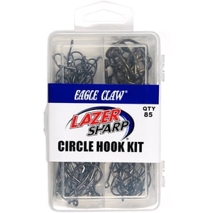 Circle Hook Assortment, 85 Pieces, Platinum Black