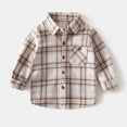 thumbnail image 5 of 3-4T Toddler Boy Button Up Dress Shirt Button Up Shirt Boys Long Sleeve Plaid Shirt Uniform Shirt for 1-10 Little Boys, 5 of 6