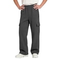 thumbnail image 3 of TKKCS Boys Cargo Sweatpants Straight Leg Loose Outdoor Casual Elastic Waist Open Bottom Pants with Zipper Pockets Dark Gray 9-10Years, 3 of 7