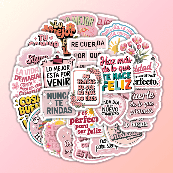 25pcs Spanish Inspirational Stickers Creative Design for Laptops Suitcases Skateboards Cars Decoration Self-Adhesive Sticker Set Fun Decals