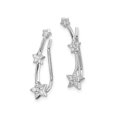 thumbnail image 2 of Sterling Silver Star Climber Earrings with Cubic Zirconia (CZ) (CZ), 2 of 3