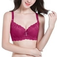 thumbnail image 2 of Penkiiy Women Bras Women's Four-breasted Steel Ring Charcoal Thin Bra, Sexy Underwear Hot Pink Bras, 2 of 9