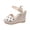 White, variant on Women Platform Wedge Sandals Round Peep Open Toe Ankle Strap Slingback Two-Piece Chunky Block High Heel Dress Shoes Pumps Party Black 5.5