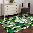 thumbnail image 3 of Area Rugs for Living Room 4x6 Ft, St. Patrick's Day Non Slip Area Rugs for Kitchen Bedroom Entryway, Green Shamrock Leaves Black Cloud Spring Washable Carpet Runner Rug Floor Mats for Bedroom, 3 of 8