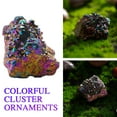 thumbnail image 5 of 2 packs Rainbow Aura Crystal Cluster Geode Decor - Iridescent Metal Base Healing Stone for Home Office Desk, 5 of 9