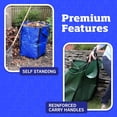 thumbnail image 5 of Heavy Duty Home and Yard Bags 48-Gallon Reusable Self-Standing Lawn and Leaf Bags Garbage Can with Reinforced Handles, Green, 5 of 6
