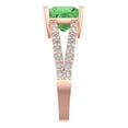 thumbnail image 3 of Solitaire with Accents Engagement Ring for Women - 2.48ct Simulated Green Diamond in 14K Rose Gold Promise Ring, 3 of 6
