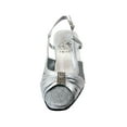 thumbnail image 2 of FLORAL Alba Women Wide Width Dress Slingback Metallic Shoes With Ornament SILVER 9, 2 of 6