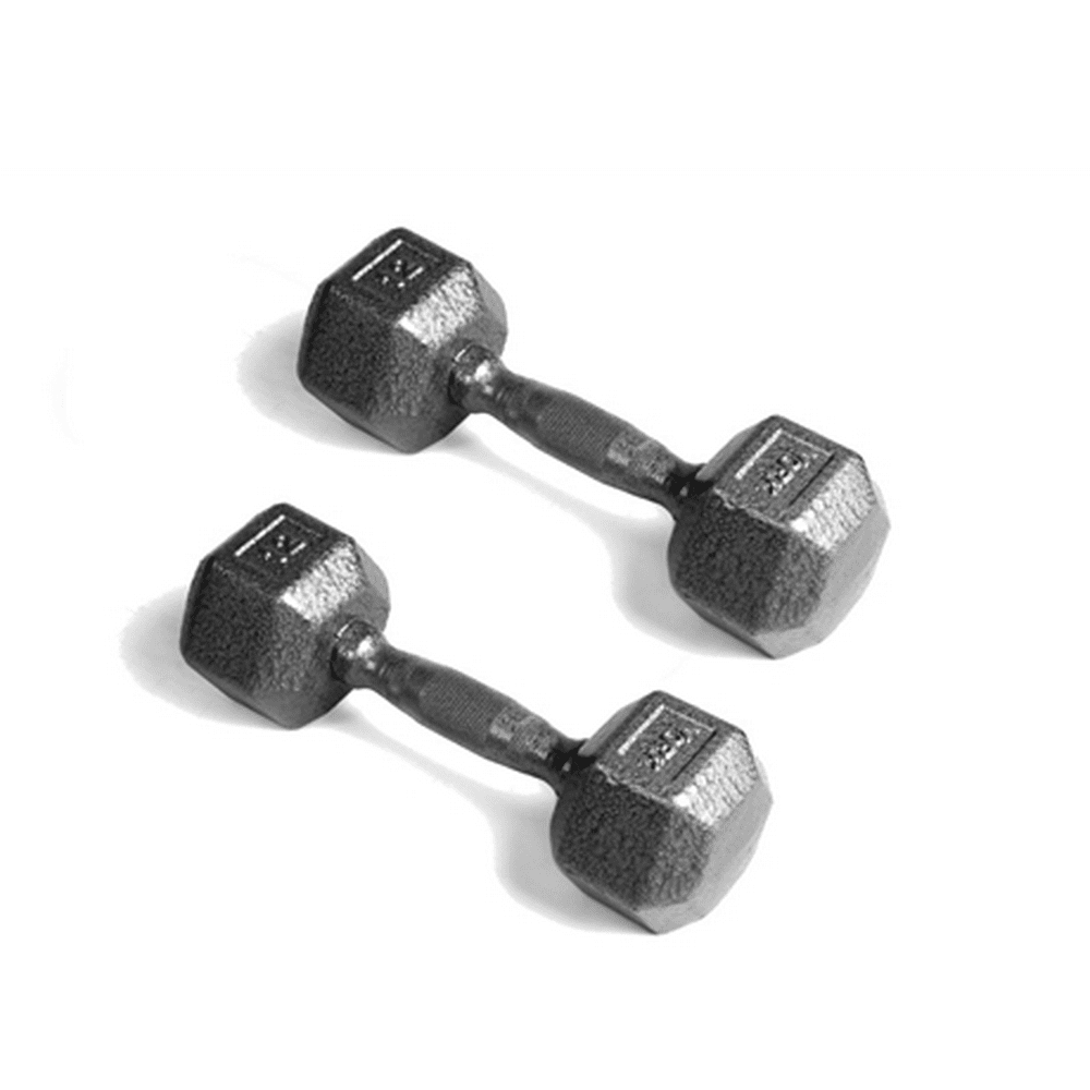 York Barbell 34006 Pro Hex Dumbbell with Cast Ergo Handle, Grey 12