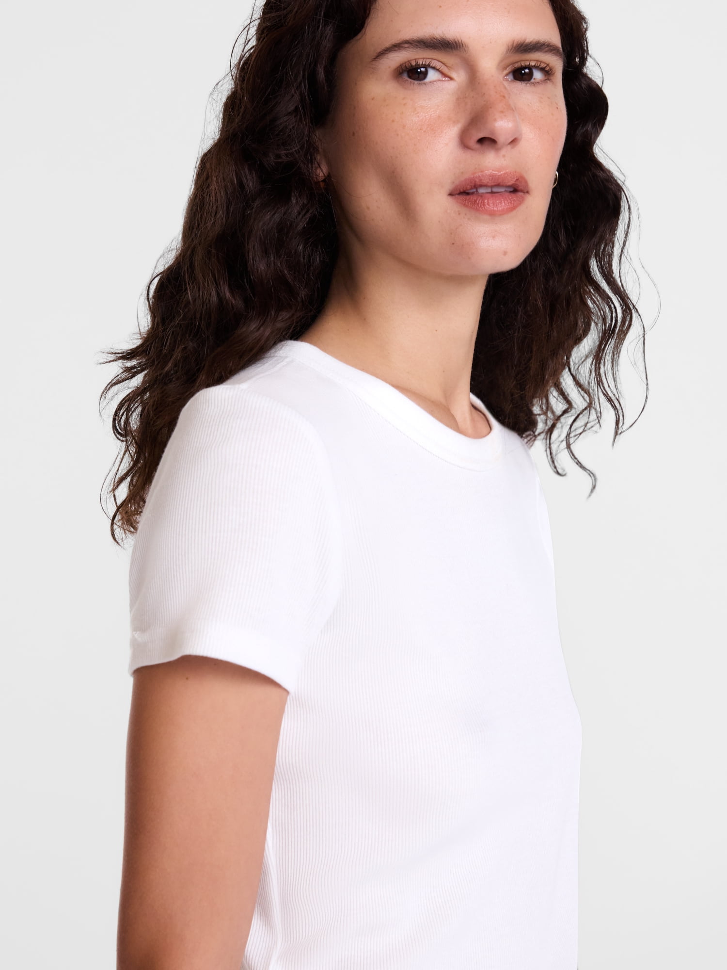 Scenario Women's Rib Tee with Short Sleeves, Sizes XS-XXXL