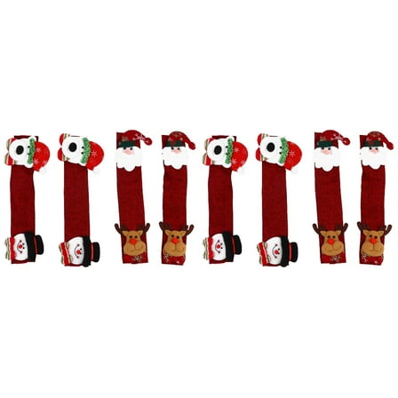 EXHUMKY  8 Pcs Christmas Door Handle Covers Refrigerator Protection Kitchen Appliance Decoration