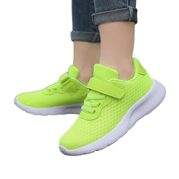 Toddler Shoes,Children Casual Shoes Girls Autumn Flat Thick Bottom Lightweight Non Lace Up Mesh Breathable Walking,Toddler Girl Shoes,Green,11-11.5 Years