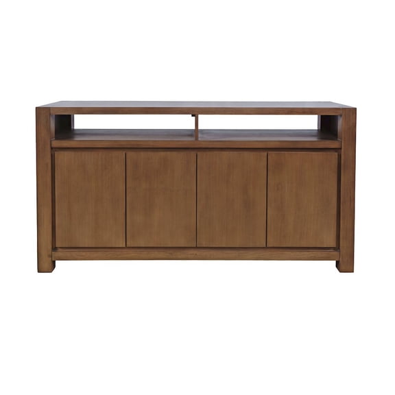 Jofran 60" Modern Transitional Media Console TV Stand with Four-Door Cabinet Storage