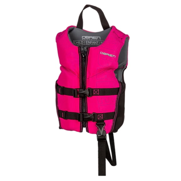 O'Brien Children's V Back Zip Closure Life Jacket, Neoprene Pink