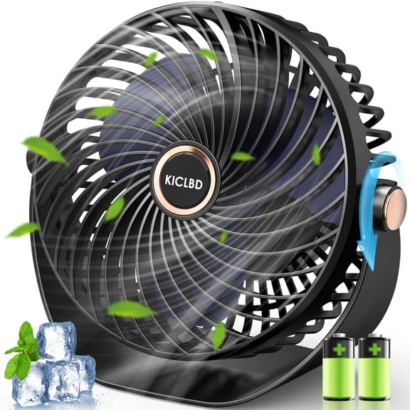 6" Table Fans for Home, Portable Desktop Fan 360°-Degree Adjustable Tilt, 3000mAh USB Rechargeable Fan, 26db Low Noise, 5 Speeds, Child Friendly Quiet Small Desk Fan for Home, Bedroom, Dorm & Office