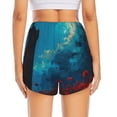 thumbnail image 2 of Lsque Tower And Red Roses Printed Women's Running Shorts with Liner Pockets,Elastic Quick Dry Workout Athletic Gym Yoga Shorts,Womens High Waist Shorts-Medium, 2 of 9