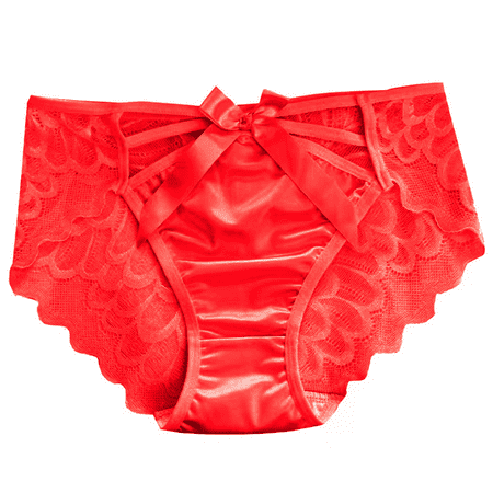 Fulorrnie Underwear for Women Comfort High Waist Cute Panties Briefs Elastic Flat Seams Stretchable Panty Red XL