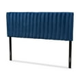 thumbnail image 2 of Baxton Studio Emile Modern and Contemporary Navy Blue Velvet Fabric Upholstered and Dark Brown Finished Wood, Full Size Headboard, 2 of 9