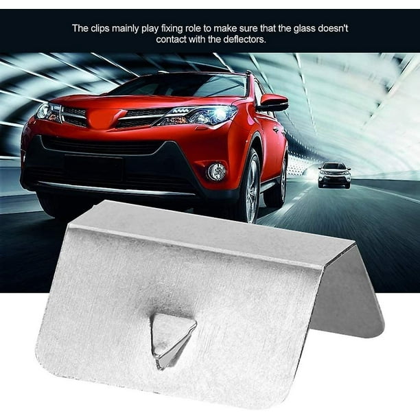 Wind Deflector Clips Car Side Window Visor Channel Stainless Steel