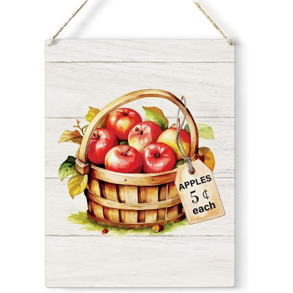 8x10 Inch Summer Decorations For Home Office Front Door Decor Signs, Summer Decor, Summer Apple Sign, Apple Kitchen Decor, Apple Each Sign, Summer Wall Hanging Decor