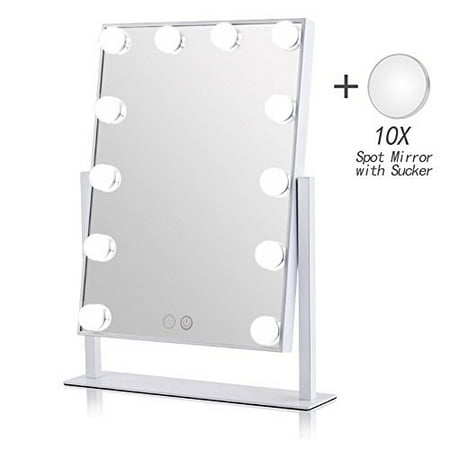 Geek House Lighted Vanity Mirror Hollywood Style Makeup Tabletops Large Cosmetic With 12 X 3w Super Bright Dimmable Touch Control Led Bulbs