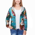 thumbnail image 3 of Cauagu Whimsical Cats and Flowers Scene Print Sun Protection Jacket for Teen,Full-Zipper Long Sleeve Sun Shirts with Pockets UV Hoodie Shirts Outdoor Athletic Jacket-Medium, 3 of 7