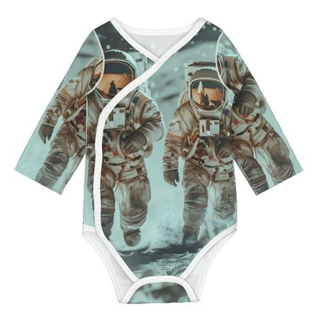 

Zeuib Astronauts On Lunar Mission Unisex-baby Long Sleeve Bodysuit 100% Organic Cotton-6 Months