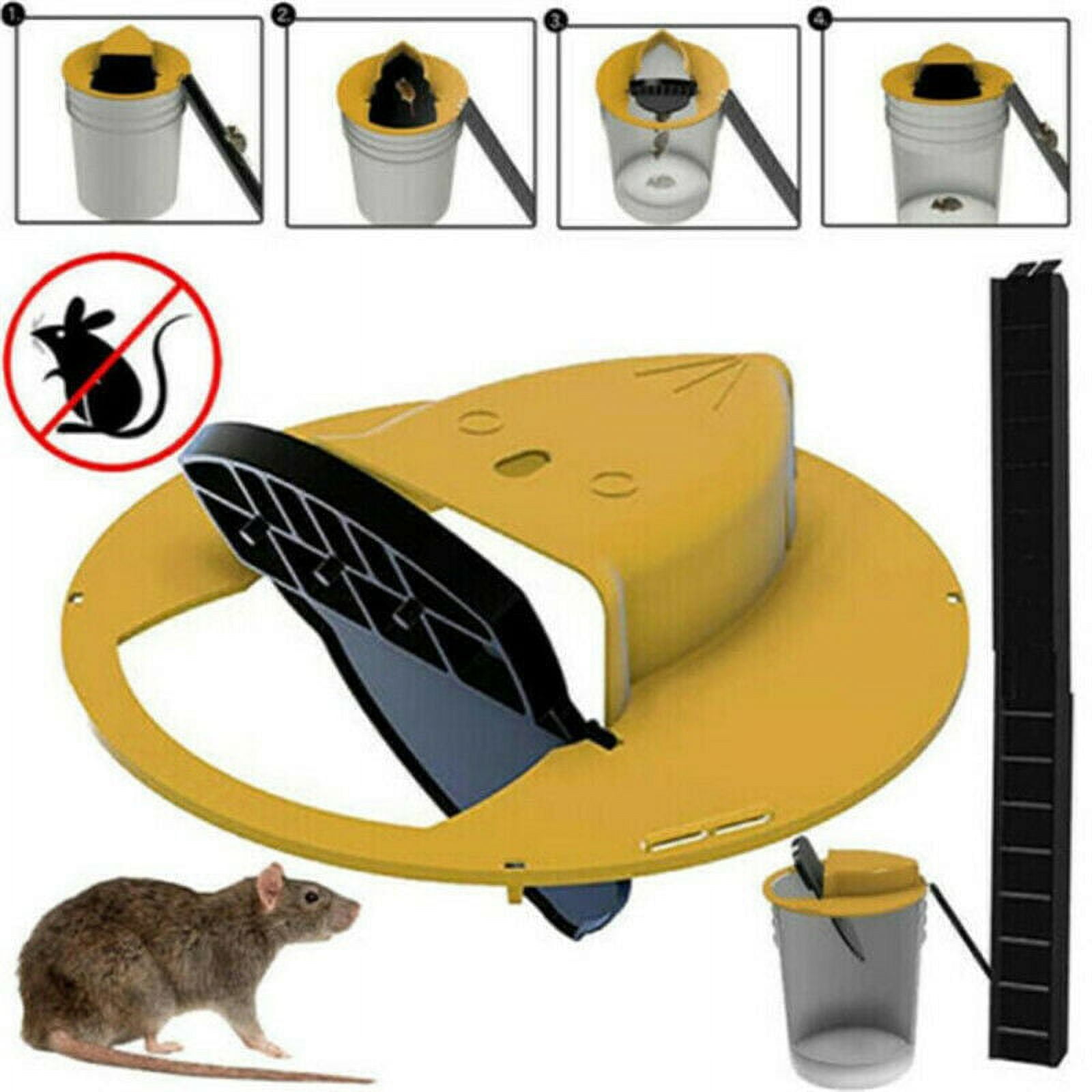 RinneTraps - 2 Pack Flip N Slide Bucket Lid Mouse/Rat Trap |Humane or  Lethal| |Trap Door Style| |Multi Catch |Auto Reset| |Indoor Outdoor| |5  Gallon