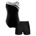 thumbnail image 3 of inhzoy Kids Girls Shiny Metallic Gymnastics Leotard with Athletic Dance Shorts Black 8, 3 of 6